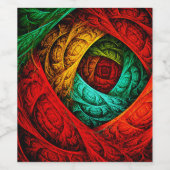 Kleurrijke Artistieke Moderne Abstracte Kunstpatro Wijn Etiket (Enkel label)