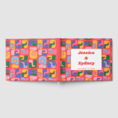 Kleurrijke Artistieke Moderne Abstracte Rode Vorme Gastenboek (Volledig)