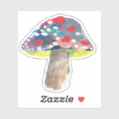 Kleurrijke artistieke paddestoel illustratie sticker (Vel)