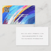 Kleurrijke artistieke penseelstreken achtergrond visitekaartje (Voorkant / Achterkant)