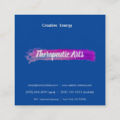 Kleurrijke artistieke penseelstreken - Kunsttherap Vierkante Visitekaartje (Achterkant)