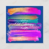 Kleurrijke artistieke penseelstreken - Kunsttherap Vierkante Visitekaartje (Voorkant)