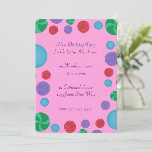 Kleurrijke artistieke stippen verjaardagsfeestuitn kaart (Staand voorkant)