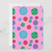 Kleurrijke artistieke stippen verjaardagsfeestuitn kaart (Achterkant)