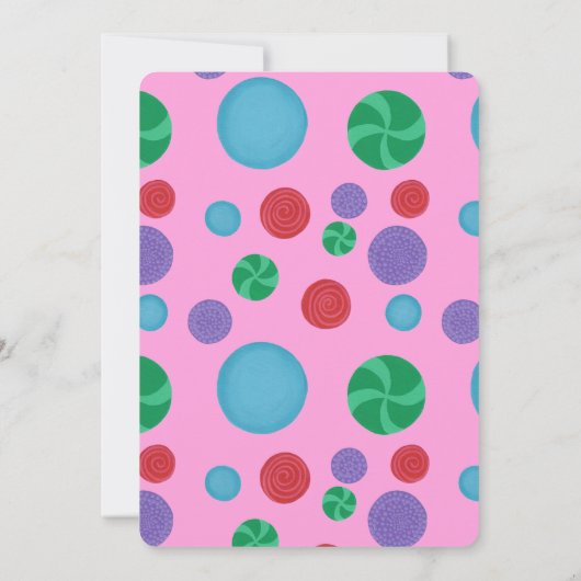 Kleurrijke artistieke stippen verjaardagsfeestuitn kaart (Achterkant)