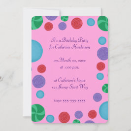 Kleurrijke artistieke stippen verjaardagsfeestuitn kaart