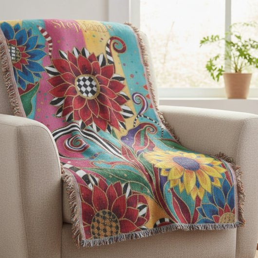 Kleurrijke Artistieke Tuinbloei Deken