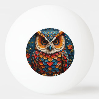 Kleurrijke Artistieke Uil Pingpongbal