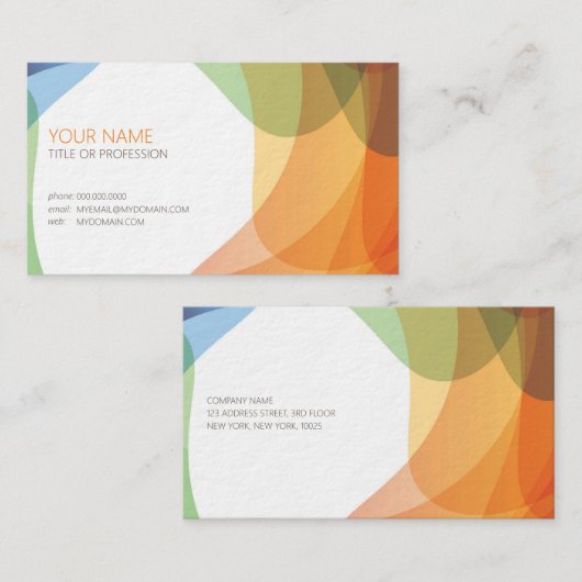 Kleurrijke artistieke visitekaartje (Voorkant / Achterkant)