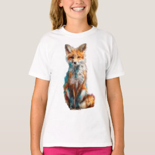 Kleurrijke Artistieke Waterverf Spetterende Rode V T-shirt