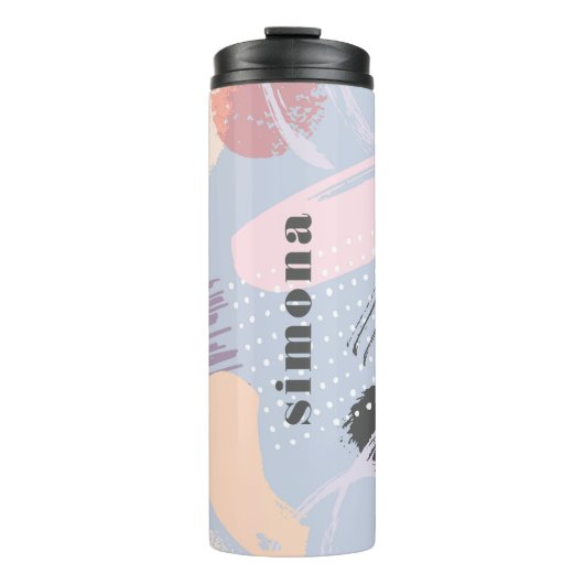 Kleurrijke artsensamenstelling penseelstreken thermosbeker (Voorkant)