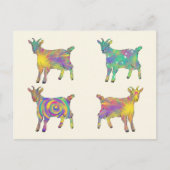 Kleurrijke artsy Goats die op het design van dinge Briefkaart (Voorkant)