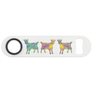Kleurrijke artsy Goats die op het design van dinge Speed Flessenopener