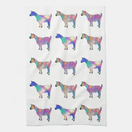 Kleurrijke artsy Goats die op het design van dinge Theedoek