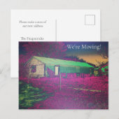 Kleurrijke Artsy Oude Huis We verplaatsen Aankondi Briefkaart (Voorkant / Achterkant)