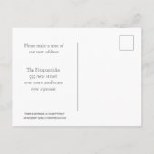 Kleurrijke Artsy Oude Huis We verplaatsen Aankondi Briefkaart (Achterkant)