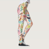 Kleurrijke Arty Birds and Flowers Waterverf Leggings (Rechts)
