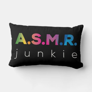 Kleurrijke ASMR Junkie zwart en wit Kussen
