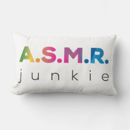Kleurrijke ASMR Junkie zwart en wit Kussen