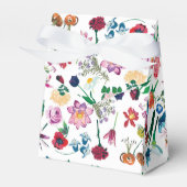 Kleurrijke Assorted Spring Flowers White Backgroun Bedankdoosjes (Voorkant Zijde)