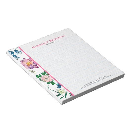 Kleurrijke Assorted Spring Flowers White Backgroun Notitieblok (Schuin)