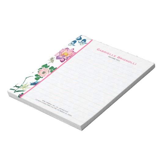 Kleurrijke Assorted Spring Flowers White Backgroun Notitieblok (Linkerzijde)