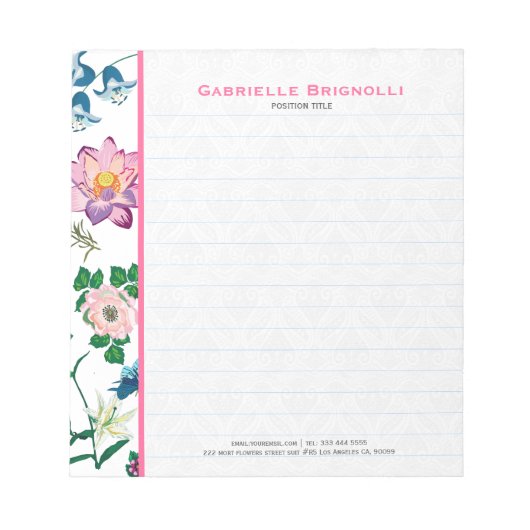 Kleurrijke Assorted Spring Flowers White Backgroun Notitieblok (Voorkant)