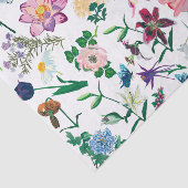 Kleurrijke Assorted Spring Flowers White Backgroun Tissuepapier (Detail)