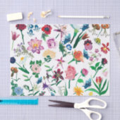 Kleurrijke Assorted Spring Flowers White Backgroun Tissuepapier (Craft)
