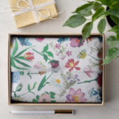 Kleurrijke Assorted Spring Flowers White Backgroun Tissuepapier (Geschenk)