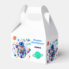 Kleurrijke Astronaut en Univers in Vette Kleuren Bedankdoosjes