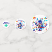 Kleurrijke Astronaut en Univers in Vette Kleuren Confetti (Voorkanten)