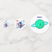 Kleurrijke Astronaut en Univers in Vette Kleuren Confetti (Achterkanten)