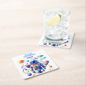 Kleurrijke Astronaut en Univers in Vette Kleuren Kartonnen Onderzetters (Insitu)