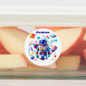 Kleurrijke Astronaut en Univers in Vette Kleuren Labels (Aangebracht)