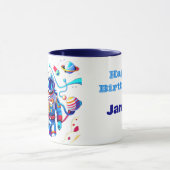 Kleurrijke Astronaut en Univers in Vette Kleuren Mok (Midden)