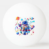 Kleurrijke Astronaut en Univers in Vette Kleuren Pingpongbal (Achterkant)