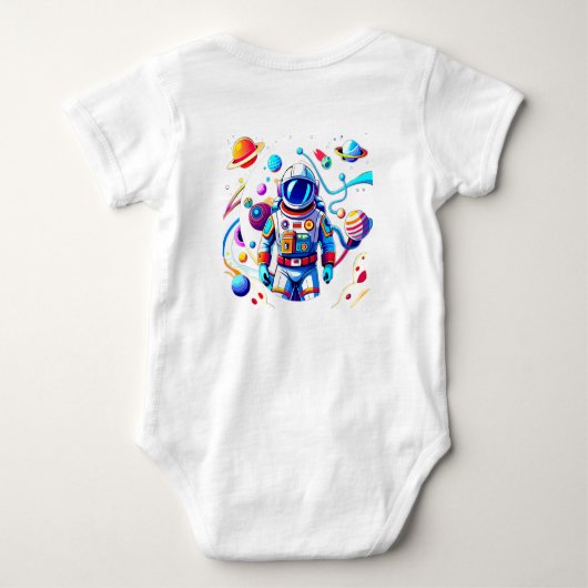 Kleurrijke Astronaut en Univers in Vette Kleuren Romper (Achterkant)