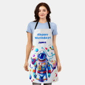 Kleurrijke Astronaut en Univers in Vette Kleuren Schort (Gedragen)