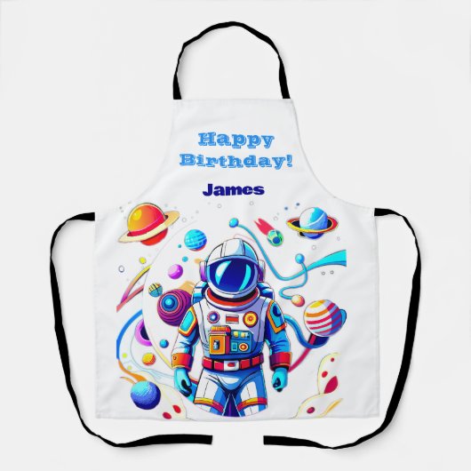 Kleurrijke Astronaut en Univers in Vette Kleuren Schort (Voorkant)