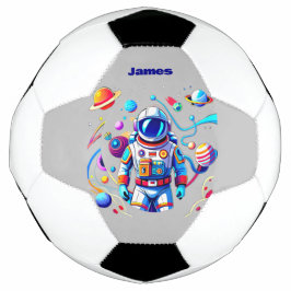 Kleurrijke Astronaut en Univers in Vette Kleuren Voetbal