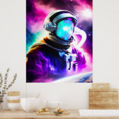 Kleurrijke astronaut in Poster voor de buitenruimt (Keuken)