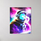 Kleurrijke astronaut in ultraruimte verrekend canv canvas afdruk (Voorkant)
