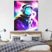 Kleurrijke astronaut in ultraruimte verrekend canv canvas afdruk (Insitu (Slaapkamer))