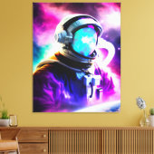 Kleurrijke astronaut in ultraruimte verrekend canv canvas afdruk (Insitu (Woonkamer))
