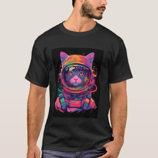 Kleurrijke Astronaut Kat 1 T-shirt