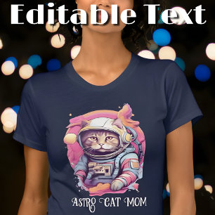 Kleurrijke astronaut kat mam t-shirt