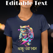 Kleurrijke astronaut kat mam t-shirt