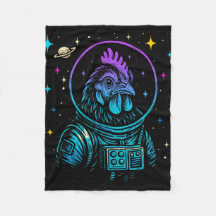 Kleurrijke Astronaut Kip Ruimte Melkweg Boerderij Fleece Deken