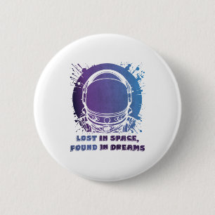 Kleurrijke astronaut knop – Krachtige ruimte stijl Ronde Button 5,7 Cm